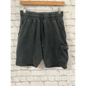 YoungLA Shorts Mens S Black Cargo Lounge Casual Streetwear Drawstring Pocket